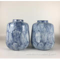 New leaf pattern under glazed ceramic vase